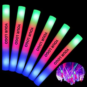 Tùy chỉnh <span class=keywords><strong>LED</strong></span> ánh sáng Glow <span class=keywords><strong>Foam</strong></span> Stick nhấp nháy ánh sáng-up Baton buổi hòa nhạc cổ vũ bọt GLOW STICK cho tiệc cưới - Product Image 1