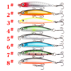 8 couleurs coulant <span class=keywords><strong>crayon</strong></span> petit <span class=keywords><strong>poisson</strong></span> argenté 5.3cm3g avec bloc de plomb triple crochet appâts de pêche en mer d'eau douce - Product Image 6