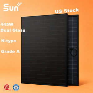 Panel Solar Bifacial Sunplus de 445W, Totalmente Negro, de Media Celda, para Paneles Solares de Doble Vidrio con 22.3% de Eficiencia para Uso Residencial, Stock en EE. UU. - Product Image 1