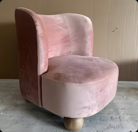 Fauteuil d'appoint moderne en bois et velours capitonné de haute qualité pour salon, chaise de loisirs durable pour usage hôtelier, vente en gros d'usine