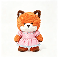 Peluche renard mignon avec robe en dentelle à pois, jouet en peluche doux et moelleux, peluche renard kawaii, cadeau pour enfants, jouet en peluche renard