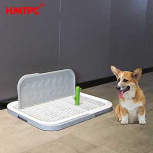 HMTPC Pet Toilet For Dogs 63x49x24cm <b>Waterproof</b> PP Training Aid With Grid Design And Back Panel - Product Image 1