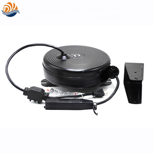 Enrouleur de câble électrique rétractable <span class=keywords><strong>mural</strong></span> pour usage domestique, prise 3 broches, 10 m, 10 A, extrémité C9 - Product Image 5