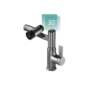 Robinet de lavabo mécanique multifonctionnel SANIPRO avec affichage numérique LED intelligent, rotation libre, robinets de lavabo - Product Image 1