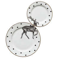 Assiette plate en céramique de 6 pouces, 8 pouces, grande assiette à dîner animal sauvage, service de vaisselle, 10 pièces/lot