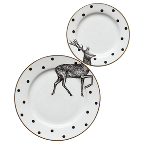 Assiette plate en céramique de 6 pouces, 8 pouces, grande assiette à dîner animal sauvage, service de vaisselle, 10 pièces/lot - Product Image 6