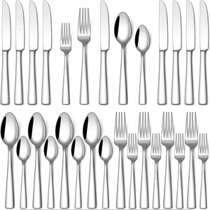 TOALLWIN Ensemble <span class=keywords><strong>de</strong></span> 20 couverts en acier inoxydable <span class=keywords><strong>noir</strong></span>, finition miroir, pour restaurant, hôtel, mariage, fête, vente en gros - Product Image 1