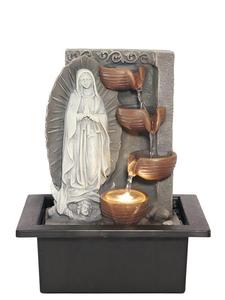 <span class=keywords><strong>Fontaine</strong></span> d'eau de table intérieure en résine avec statue de la Vierge <span class=keywords><strong>Marie</strong></span> et cascade, éclairée par LED, pour décoration religieuse de la maison - Product Image 1