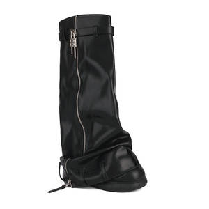 <span class=keywords><strong>Botas</strong></span> de vaquero occidental para mujer europea americana 2025 Otoño/Invierno cinturón manga decorativa flaco aumento de altura - Product Image 1