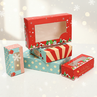Boîtes en papier pour pâtisserie avec fenêtre transparente, boîtes à biscuits, boîtes à bonbons, sacs à pâtisserie, outils pour gâteaux, boîte en papier pour cadeaux de fête de Noël