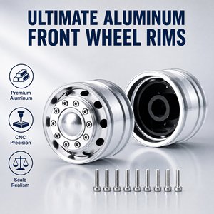 Llantas Delanteras de Aluminio Metálico para Remolque <span class=keywords><strong>RC</strong></span> 1/14, Camión, Tractor, Pieza de Mejora para Coche <span class=keywords><strong>RC</strong></span>, <span class=keywords><strong>Accesorios</strong></span> para Coche <span class=keywords><strong>RC</strong></span> - Product Image 1