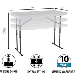 <span class=keywords><strong>Table</strong></span> de pique-nique pliable de 4 pieds, banc extérieur portable en HDPE, <span class=keywords><strong>hauteur</strong></span> réglable pour le <span class=keywords><strong>camping</strong></span>, jardin, banc de <span class=keywords><strong>table</strong></span> pliable en deux - Product Image 4