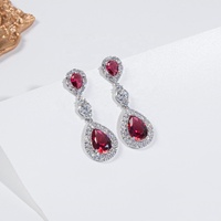 Boucles d'oreilles Goutte d'eau Zircon, Modèle Fleur Miracle, Tendance, Hypoallergéniques, Inaltérables, Pour Soirée Habillée
