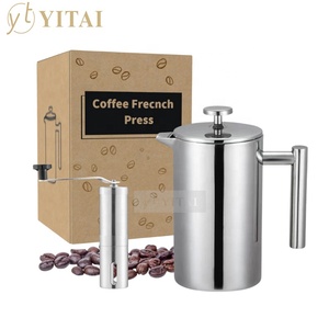 Insulated Double Wall 6 Capacity Coffee Maker Stainless Steel French Press