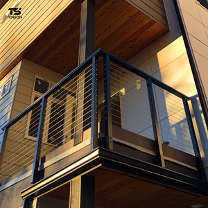 Rampe de <span class=keywords><strong>mezzanine</strong></span> intérieure contemporaine avec balustrades en câble d'acier inoxydable, rampes élégantes pour l'espace loft intérieur résidentiel - Product Image 4