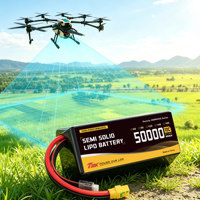 Celdas de Batería Semisólidas de 50Ah, Alta Densidad de Energía, Batería para Drones UAV 6-14S, Batería de Polímero de Litio para Drones de Carga Pesada