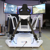 Simulateur de jeu de course automobile dynamique avec plateforme de mouvement 6DOF à 3 écrans, équipement F1 9D d'usine d'origine pour usage intérieur