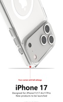 Antichoc pour étui de Charge sans fil magnétique transparent pour iPhone 17 Air 17 16 15 14 13 12 11 Pro Max pare-chocs de couverture arrière en acrylique dur