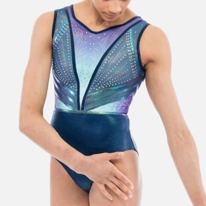 2024 Новое поступление тренировочный гимнастический купальник со стразами для девочек детский гимнастический купальник - Product Image 4