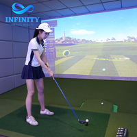 Simulateur de golf AR d'intérieur complet, équipement d'entraînement sportif AR avec projecteur laser et double capteur de caméra haute vitesse pour adultes