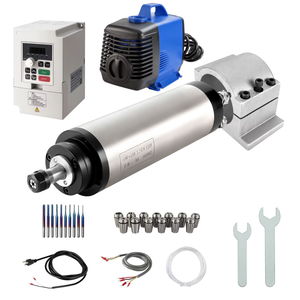 Moteur de broche CNC refroidi par eau silencieux Zhong Hua Jiang ER16 1,5 kW 80 mm 110 V/220 V/380 V avec kit VFD pour machine de gravure CNC - Product Image 1