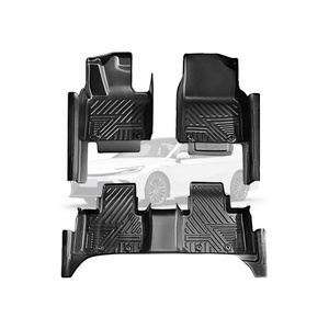 Custom Fit All Weather 5D TPE Non-<b>Slip</b> Geometric Pattern Deep Dish Car Floor Mats <b>Full</b> Set for for Factory Wholesale - Product Image 1