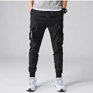 Sonbahar erkekler Hip Hop Harem Joggers pantolon 2021 yeni erkek pantolon siyah çok cep kargo pantolon sıska Fit Sweatpants