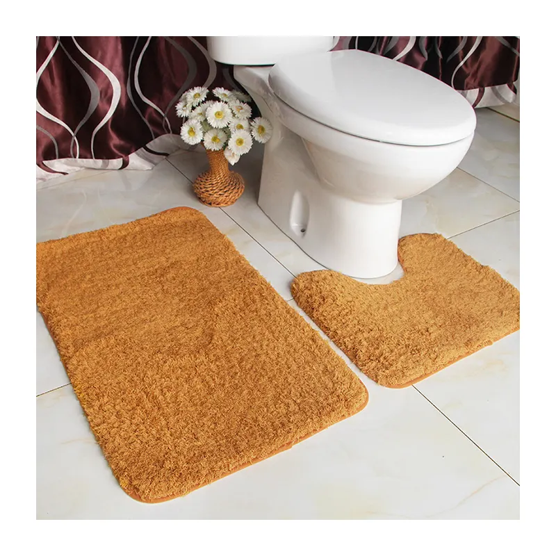 Hot Sale Luxus Kaschmir absorbieren Wasser Bad matten Set 2 solide weiche rutsch feste Bad Teppiche Set