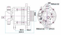 Alternateur redresseur en silicone automobile pour 12V/80A 23100-97003 0211-102-0012 LT215-20