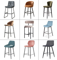 Chaise de bar haute en acier inoxydable et velours, tabouret de bar pour la maison, l'hôtel et les mariages – Offre Spéciale