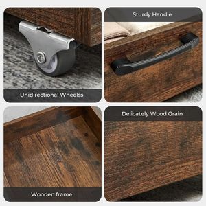 Contenedores de almacenamiento de madera debajo de la <span class=keywords><strong>cama</strong></span> <span class=keywords><strong>con</strong></span> <span class=keywords><strong>ruedas</strong></span> organizador rodante para zapatos contenedores de ropa, cajón organizador de almacenamiento de zapatos - Product Image 4