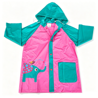 Veste de pluie imperméable en PVC, durable, avec imprimé en plastique PVC, motif d'éléphant mignon, pour une utilisation en extérieur/à l'école