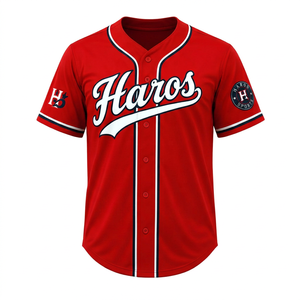 Camiseta de Béisbol Personalizada con Botones al Frente, Manga Corta, Uniforme de Equipo Sublimado, Secado Rápido, para Jóvenes y Adultos, Fabricante OEM - Product Image 1
