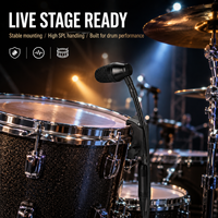 Kit de microphones pour batterie entièrement métalliques, 7 pièces avec micros pour caisse claire, toms et grosse caisse, connecteurs XLR pour performances live