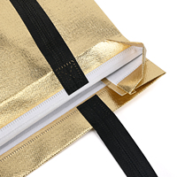 Borsa Regalo Premium Ecologica in Tessuto Non Tessuto Dorato Lucido con Effetto Laser, Grande Borsa Riutilizzabile Laminata per lo Shopping
