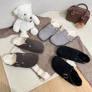 Zapatillas londinenses de ingeniería alemana unisex, zapatos de Casa de cobertura completa, cama de pie de corcho/lana de cuero curtido al aceite para el verano - Product Image 1