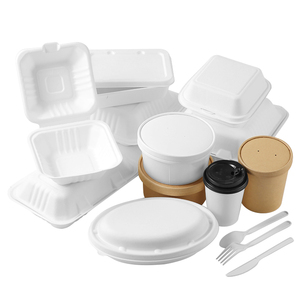 Eco 9*6 polegada descartável biodegradável togo recipiente bagasse tirar almoço caixas de embalagem para alimentos - Product Image 3