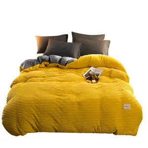 Winter Soft Plush Bedding Cover Luxury Fluffy Fleece Duvet Cover Bed Sheet Super Warm 4 Pieces_set 10 40 Modern Solid