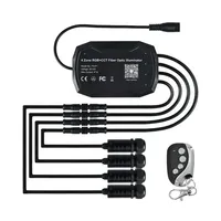 Illuminateur à fibre optique RGB + CCT FO-P1 4 zones pour voiture lumière ambiante APP contrôle système d'éclairage intérieur automobile professionnel