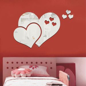 Autocollants muraux miroir d'amour 3D créatifs, autocollants miroir pour la maison, décoration murale de fond de salon, autocollants miroir en acrylique - Product Image 4