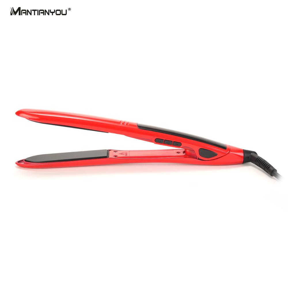 Fahrenheit - Plancha profesional de pelo de doble voltaje, turmalina,  cerámica plana de hierro limitado, color rojo : Amazon.com.mx: Belleza