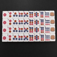 Jeu de tuiles de Mahjong sur le thème de l'enfance pour enfants et adultes, mignon et adorable, en ivoire, jeux de société américains, pièces au design personnalisé