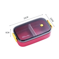 Boîte à bento en plastique anti-fuite avec compartiments amovibles, compatible lave-vaisselle, pour bébés et adultes, couvercle en plastique