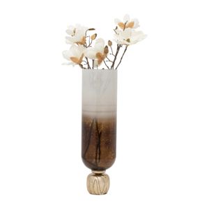 Portacandele Cilindrico Ombre, Design Moderno in Vetro e Metallo, Centrotavola Decorativo - Product Image 3