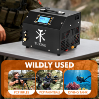 TUXING kompresor udara PCP 12V, tampilan Digital yang mudah dioperasikan otomatis dipompa cepat 4500psi/300bar/30mpa kekuatan DC portabel