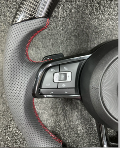Volante Deportivo de Fibra de Carbono Compatible con Volkswagen <span class=keywords><strong>Golf</strong></span> 4 5 6 7 8 GTI R MK5 MK6 MK7 MK8 2017, Actualización del Modelo Antiguo al Nuevo - Product Image 4