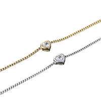 Bracelet en argent 925 avec breloque cœur et nœud en zircon, délicat, tendance, pour femme, cadeau, bijoux de mode inaltérables