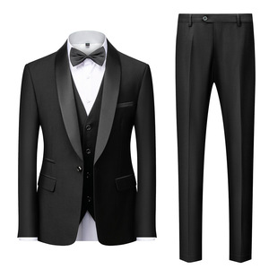 <span class=keywords><strong>Giacca</strong></span> da <span class=keywords><strong>uomo</strong></span> Casual da <span class=keywords><strong>uomo</strong></span> per festa di matrimonio completo completo completo da donna con risvolto in raso con risvolto a 3 pezzi <span class=keywords><strong>giacca</strong></span> da <span class=keywords><strong>uomo</strong></span> - Product Image 2