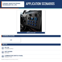Panneau de commande combiné TCB141 8 modules avec voltmètre numérique bleu œil de chat et double port USB 5V pour autoradio