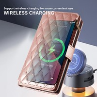 Casing Pelindung Model Flip Dompet Anti Guncangan Kulit Imitasi Buatan Tangan Baru untuk 16 & untuk S26/S25